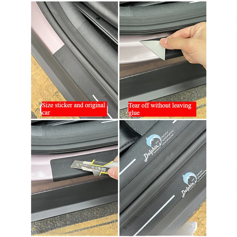 BYD 돌고래 도어 씰 보호 스티커 가죽 페달 보호 스티커 인테리어 수정 자동차 안티 스크래치 스트립