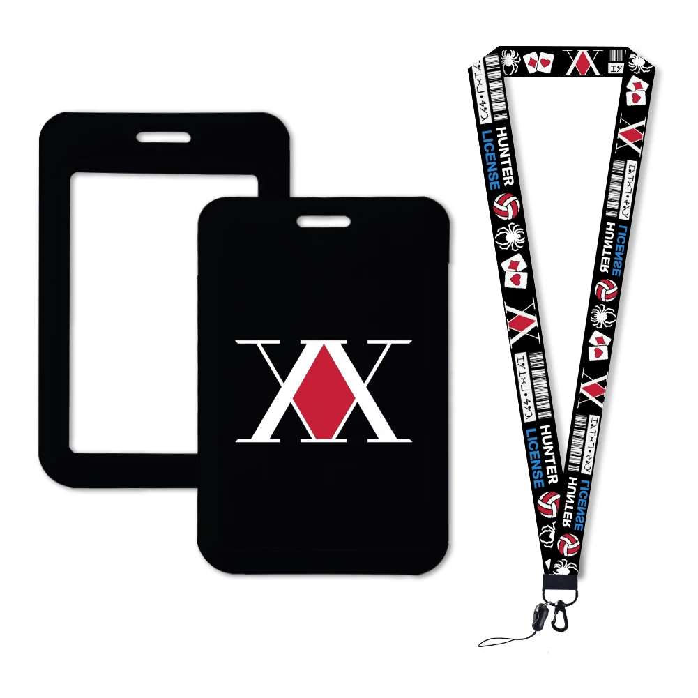 Japanese Style Hunter License ID Card Holders Lanyards Girls Door Card Case Hanging Rope Badge Holder Neck Strap Card Small Gift 6