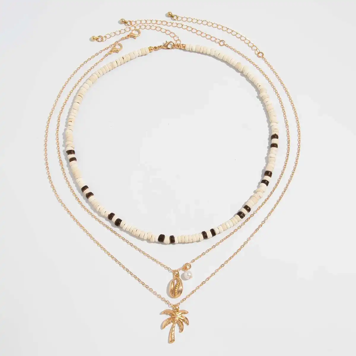 KunJoe 3 قطعة خمر الخرز الخشبي سلسلة المختنق قلادة...