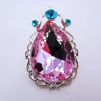 15pcs/lot 2.8*4.2cm Alloy Purple Rhinestone So fia Amulet Pendant Girls Lovely Necklace Key Chain Pendant Jewelry Accessories 1