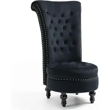 Velvet High-Back Throne Chair with Storage 1