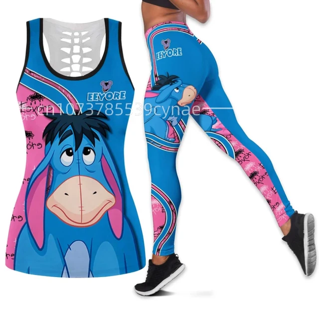 Eeyore Women's Cutout Tank Top Leggings Yoga Set Summer Fitness Leggings  Tracksuit Disney Hollow Tank Top Leggings Set - AliExpress