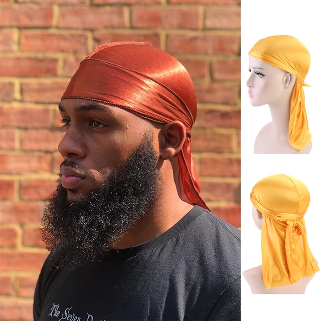 Fashion Silky Durags Turban Hat Unisex Silk Durag Headwear Bandans Headband  Hair Accessories Breathable Bandana Hat Pirate Hat