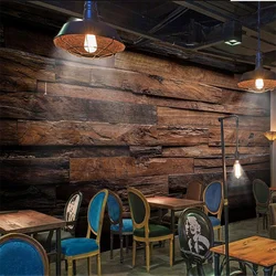 Custom wallpaper 3D photo mural wood block wallpaper geometric wood grain обои Living Room restaurant white flowers 8d wallpaper