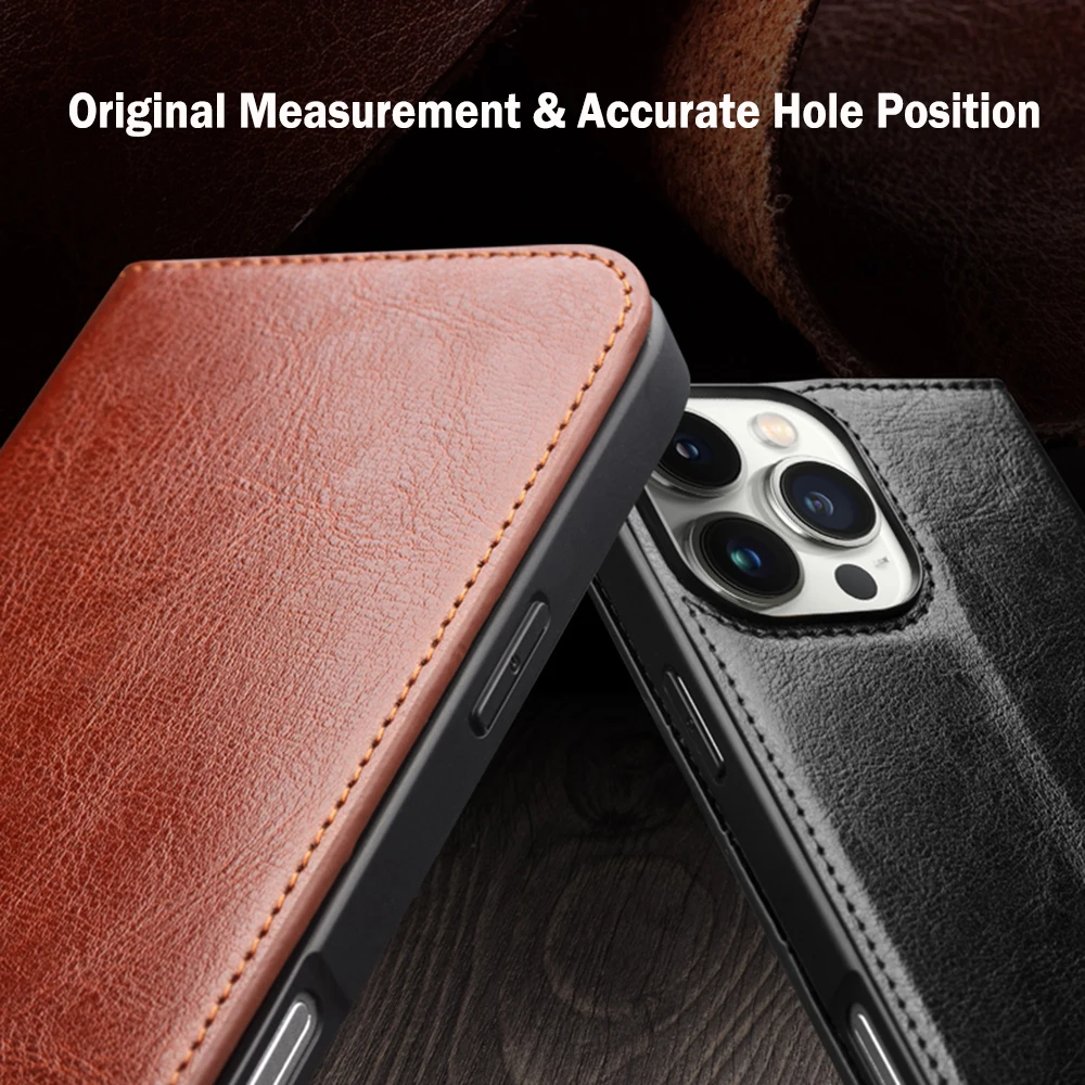 QIALINO Premium Genuine Leather Handmade Flip Case with Card Slots