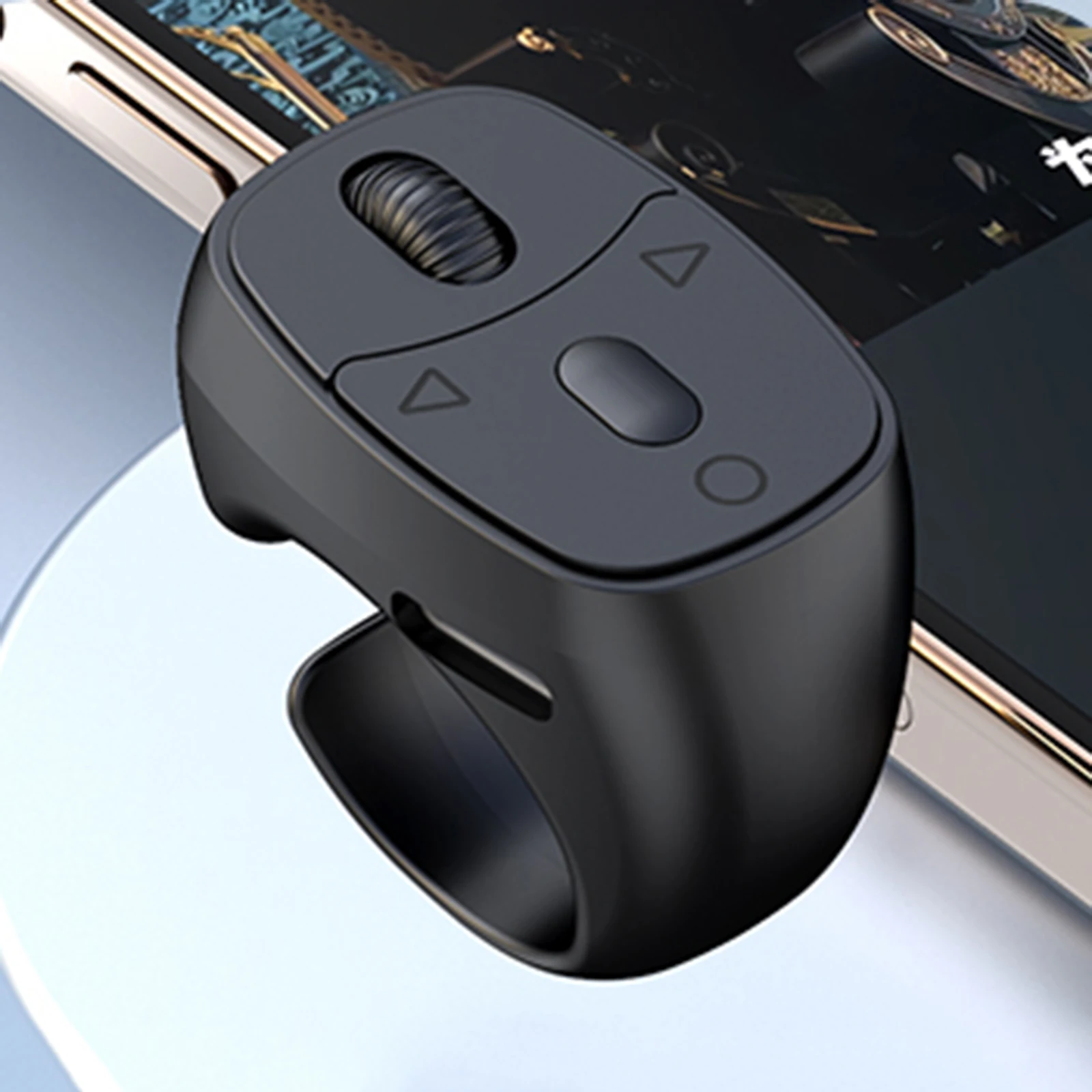 Bluetooth-Compatible 5.3 Remote Control Mouse Scrolling Ring Page Turner for Smartphones Wireless Camera Shutter Selfie Button