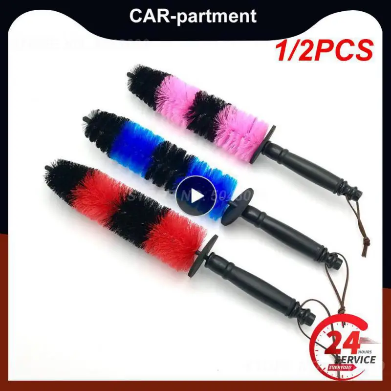 

1/2PCS Car Wheel Rim Detailing Brush Long Soft Bristle Tire Wash Brush Motorcycles Car Truck Motor Engine Grille Cleaning Tool