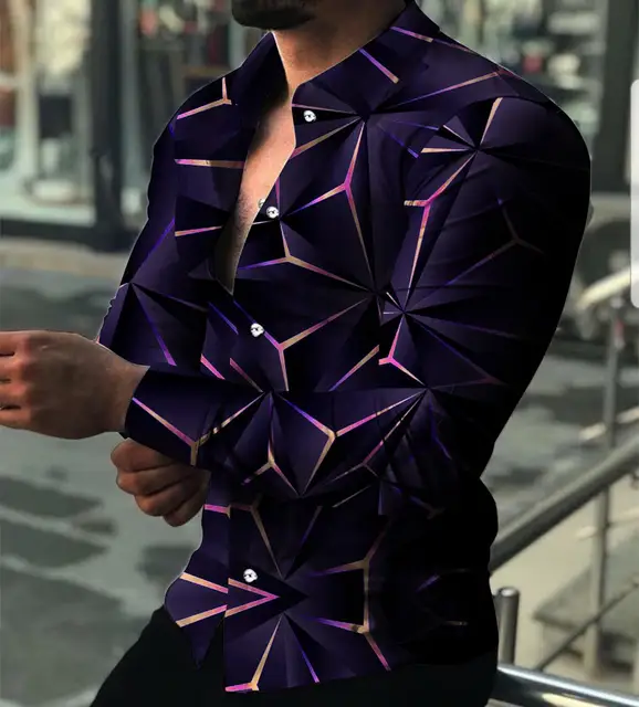 Autumn Men's Printed Hawaii Casual Shirts 2021 Brand Streetwear Men's Clothing Cardigan High-End Long Sleeve Dress Shirt CS-05