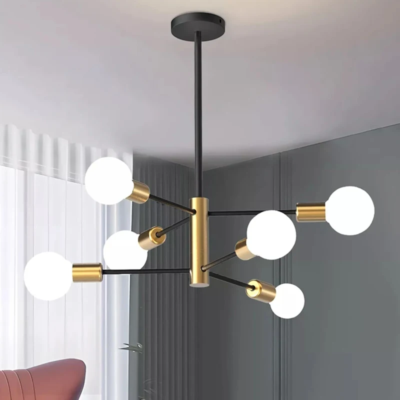 Modern Nordic Sputnik Black Chandeliers LED Lamp 4/6/8Light Home Lighting Indoor Fixtures Pendant Ceiling Not Included Bulbs led chandelier ceiling chandelier art lighting fixtures