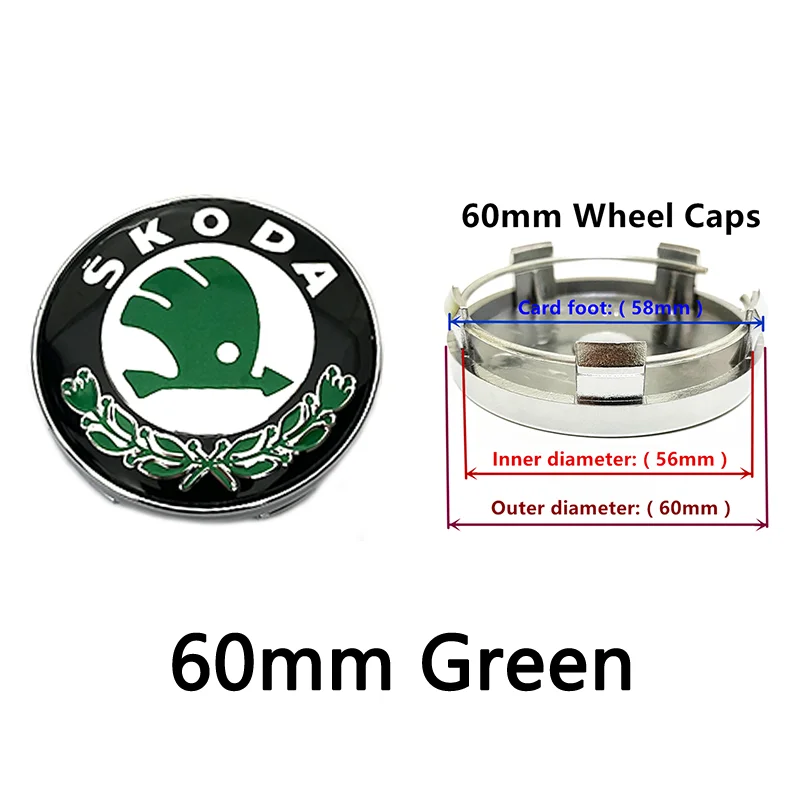 4pcs Wheel Hub Center Cap Rim Caps Cover Logo Badge Emblem Auto Styling Accessories for Skoda Car wheel hub cover car emblem car emblem cover car logo car logo cover wheel center caps