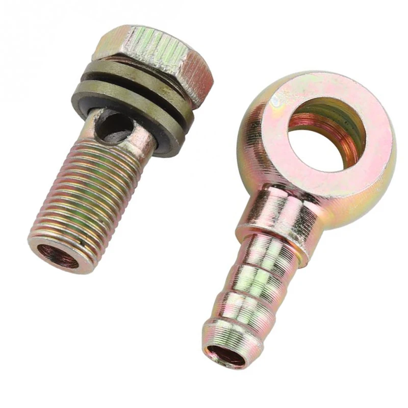 Motorcycle Refit Oil Cooler Fittings Plug 2Pcs/Set M12x1.25mm 8mm Ball Head Adapter Steel Hollow Screw Connector Interface oil cooler kit,motorcycle parts