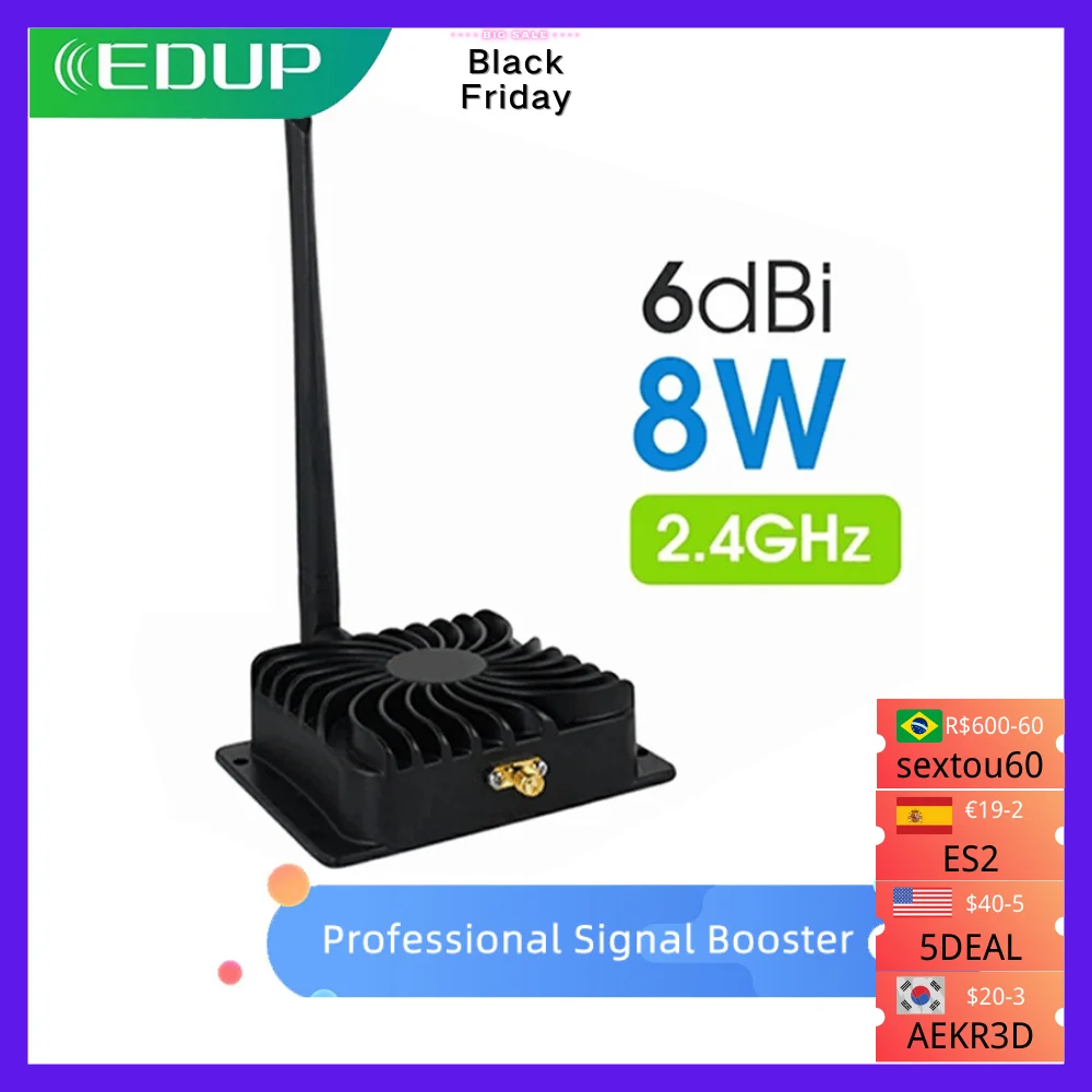 Edup Wifi Booster 2.4ghz 8w Wifi Power Signal Amplifier Router Range ...