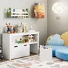 Toy Storage Cabinet with Movable Drawers, Floor Storage Organizer with Hidden Wheel & Large Open Bookhelf, Organizer Chest 1