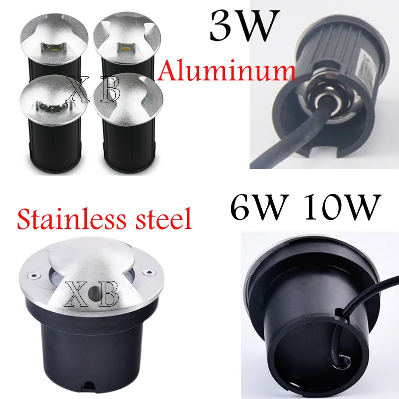 IP68 DC12V Outdoor Lighting 6W 10W Garden Yard Step Stairs Floor Deck LED Recessed Inground Lamps LED Underground Spotlight 220V led underground light