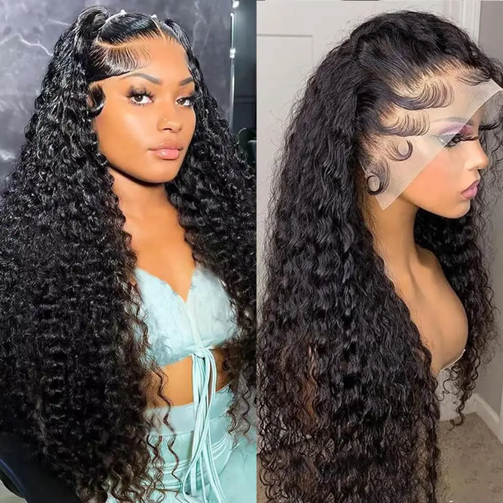 Deep Curly Lace Front Wigs Human Hair Pre Plucked 13x6 HD Lace Human Hair 13x4 Glueless Frontal Wigs For Woman Clearance Sale 3