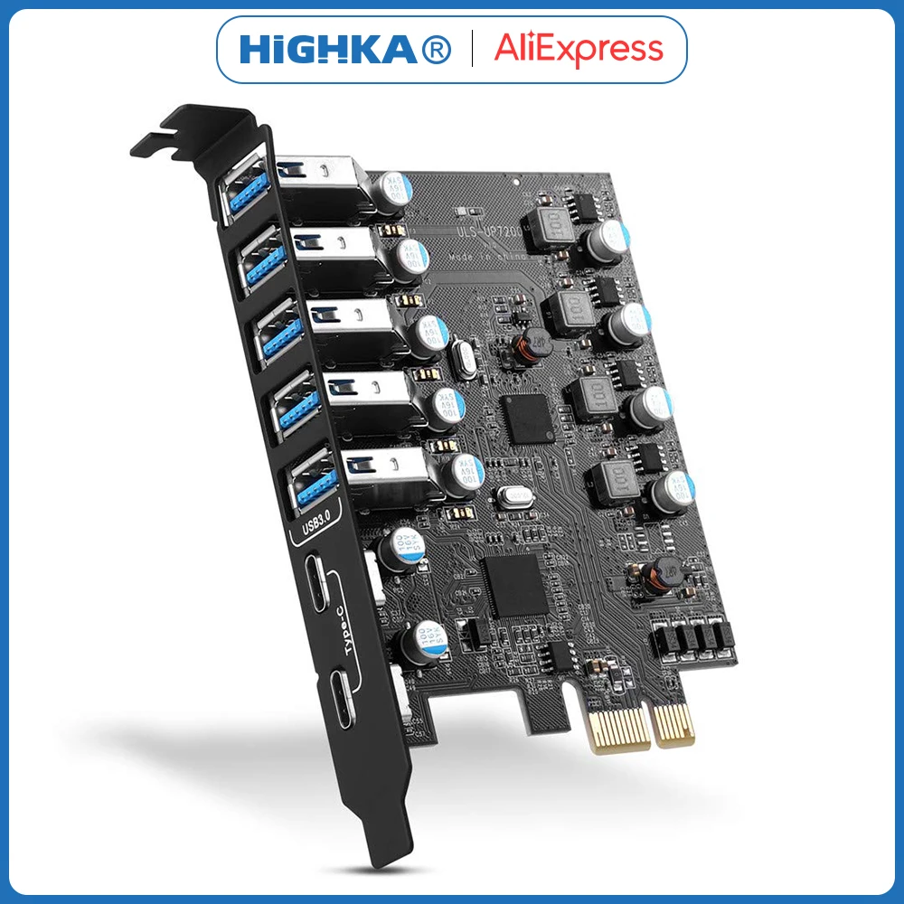 PCIe USB 3 0 Kart Geni letme USB A 5X USB C 2X PCI Express USB Eklemek 
