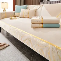 Chenille Jacquard Fabric Sofa Cover Leather Sofa Slipcover European Style Couch Cover Custom Anti-slip 2/3/4 Seat Sofa Towel 1
