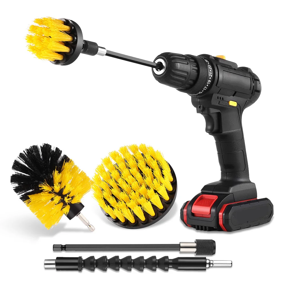 ElectricDrillBrushKitAllPurposeCleanerAutoTiresCleaningTools