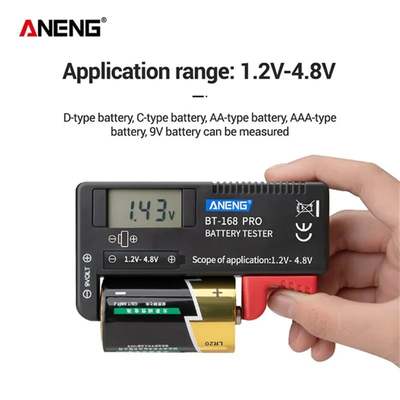 Digital Battery tester Battery capacity meter AAA AA Button Cell Battery Checker Volt Measure BT-168 Pro BT-168D BT-168 5