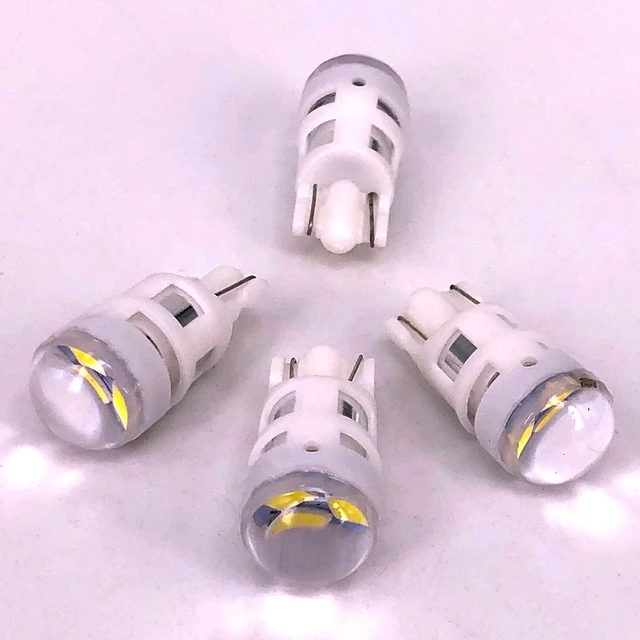 Ampoules de lampe de planificateur intérieur LED, feux de dégagement de  porte de voiture, blanc, lentille transparente 3D, 12V, DC T10, 100, 3,  SMD, W5W, 2835, 194 pièces - AliExpress