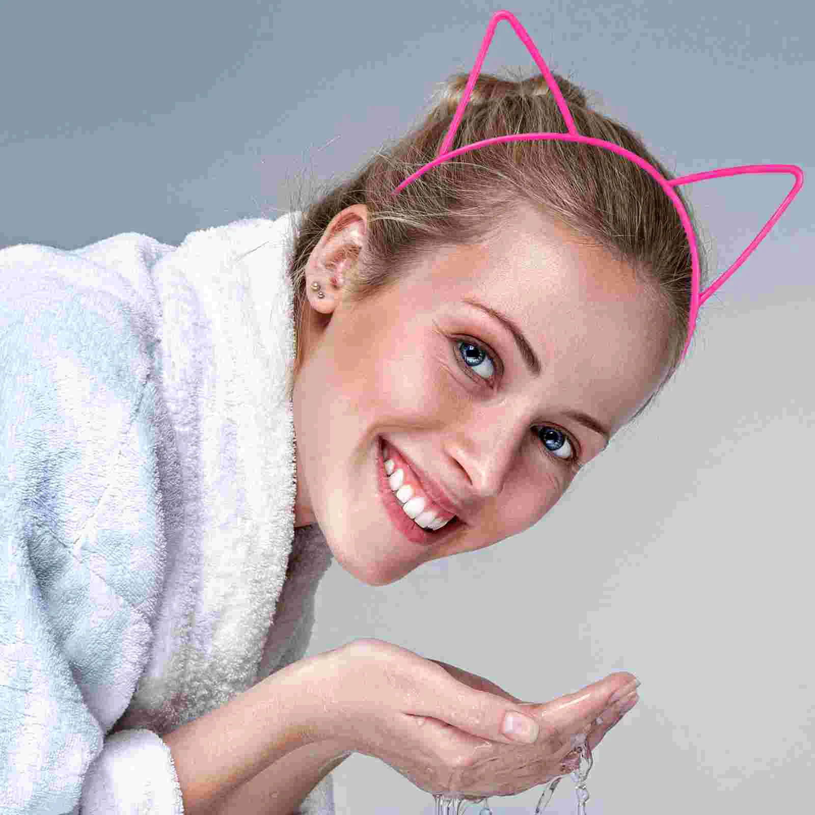 24 Pcs Cat Ear Headband Plastic 12 Colors Halloween Hair Accessories Headbands Fashion for Teens Ears Party Child Miss 6