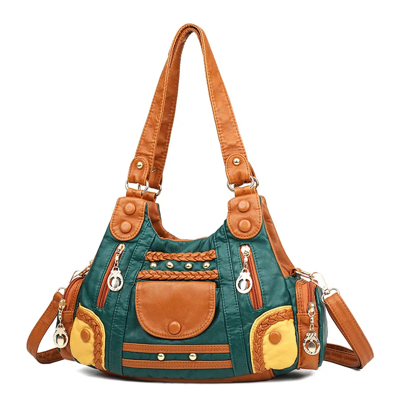 New Women's Bag PU Soft Leather Texture Crossbody Bag Fashionable Colored Single Shoulder Bag Large Capacity Waterproof Handbag