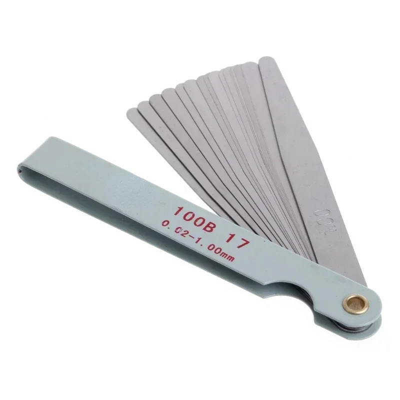 Feeler Gauge 17 Blades Feeler Gauge Thickness Gauges Measurment Tool Gap Wedge for Engine Valve Adjustment 0.02-1mm Percision Measuring Tools