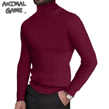 Animal Game Knitted Cycling Turtleneck Sweater Outdoor Climbing Pullover Winter Heavyweight Thick Tracksuit Wool Cold Blouse 1