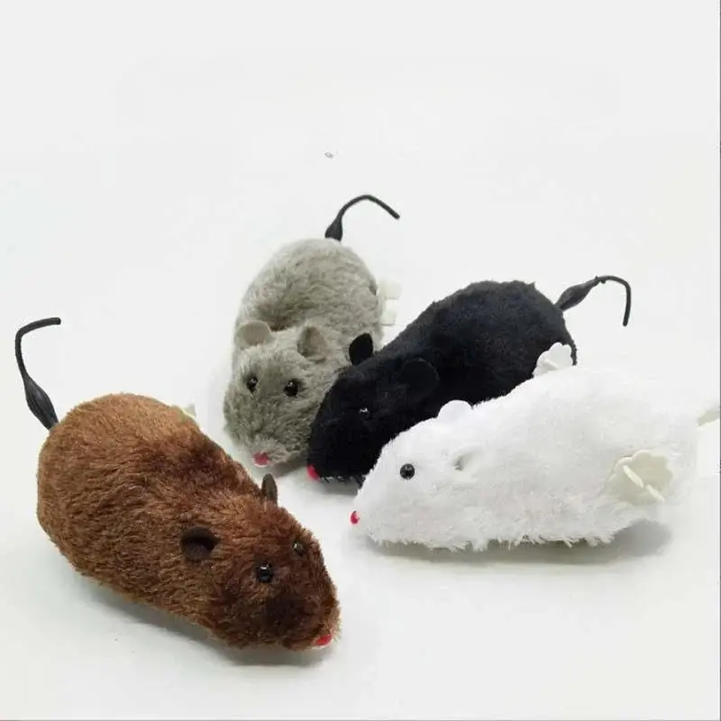 

1Pcs Clockwork Plush Mouse Children's Toys Plush Wind-up Mouse Jump Cat Interactive Toy Mouse Pet Interactive Fun Play Gift
