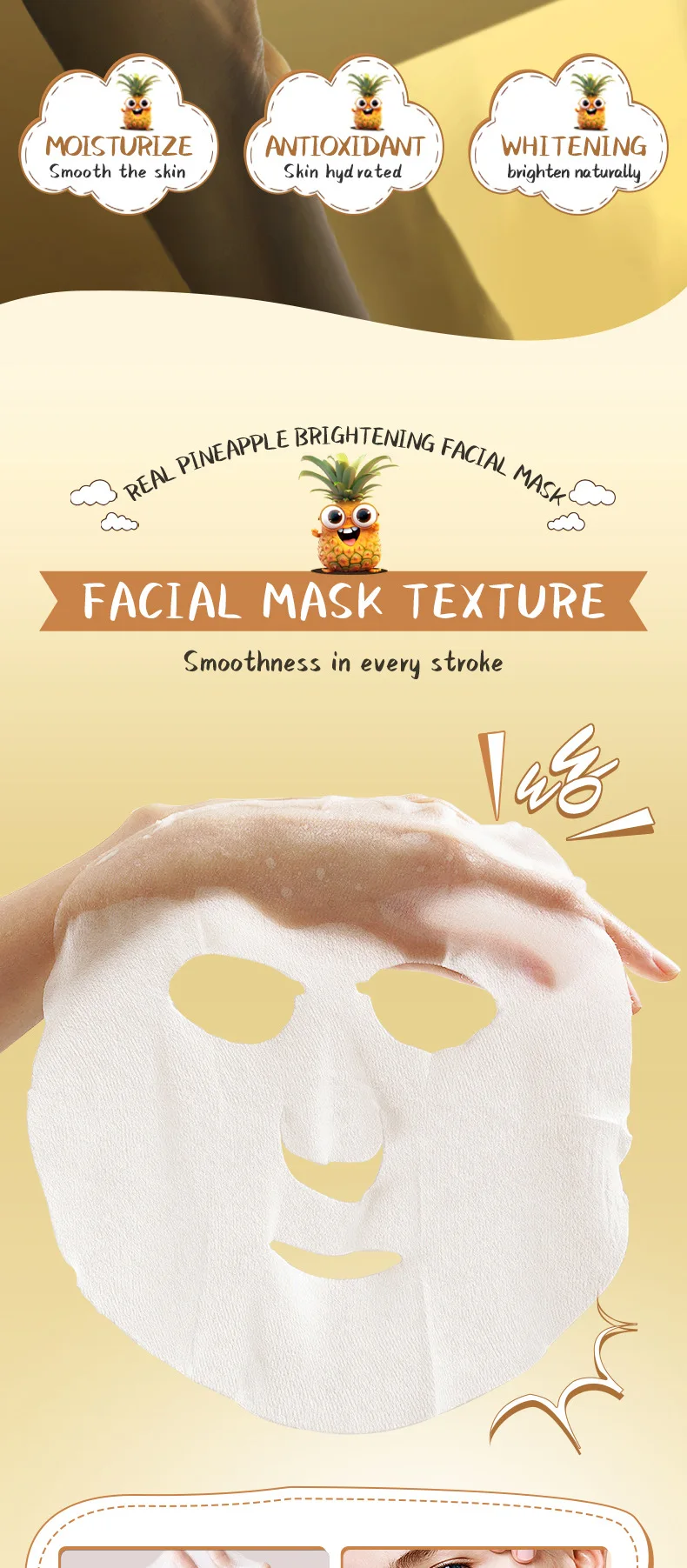 Description Picture 5 of item8pcs SADOER Fresh Fruits Face Mask Anti Wrinkle skincare Moisturizing Brightening Firming Hydrating Facial Masks Skin Care