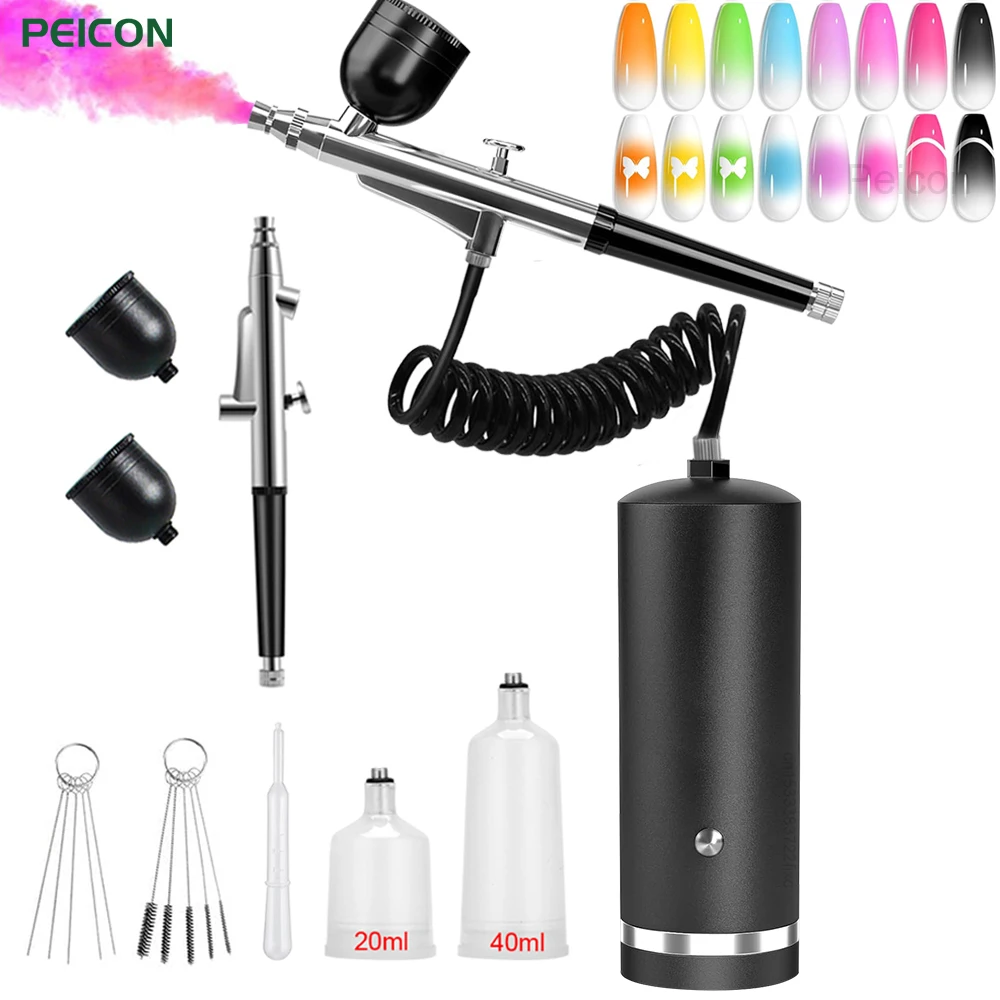 Airbrush Nail Art Compressor Painting Kit Nail Cake Portable Hand Sprayer Gun