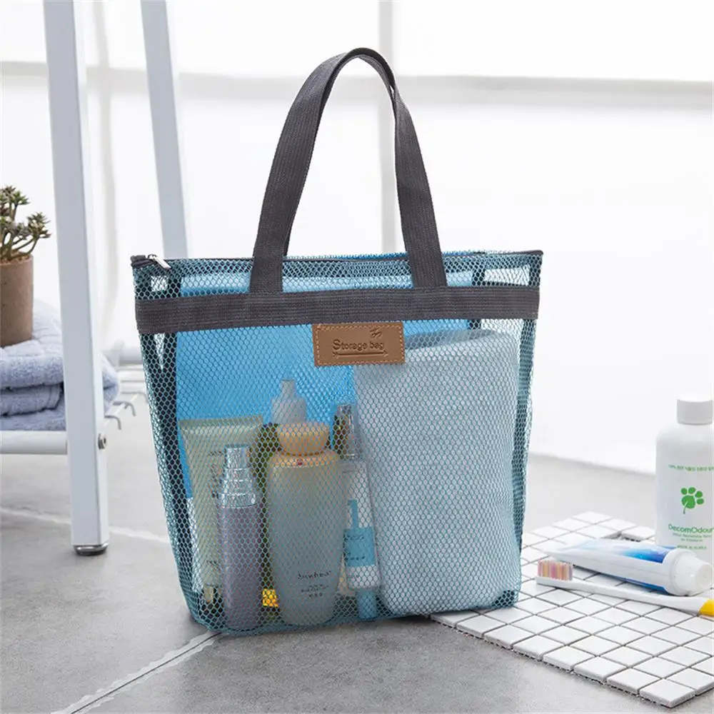 1~10BAGS Shopping Bag High-quality Mesh Storage Tools Spa Bags With Zipper 30x28 Cm Kids Toys Beach Bag Large Home Makeup Bag