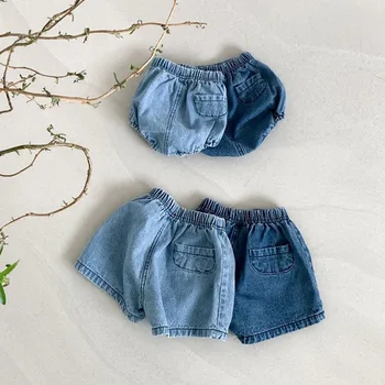 2025 Summer New Baby Denim Shorts Cute Toddler Boy Pp Pants Infant Girl Soft Jeans Shorts Loose Baby Casual Pants Kids Clothes