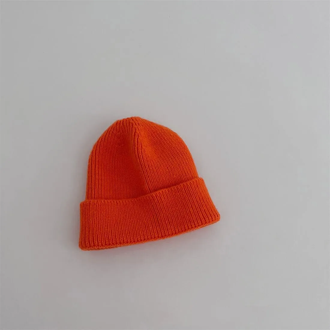 Autumn Winter Knitsuit Boy Girl Children Candy Color Solid Casual Knitted Hat Baby Warm Soft Cotton Cap Kid Fashion Kniting Caps 6