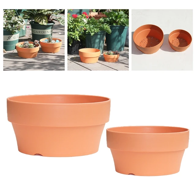 Utition Terrakotta Pott Növények Számára Ültetvényes Ültetvényes, Vízelvezető Lyukú Kaktusz Növényi Konténerek Kerti Bonsai Edény - Image 2
