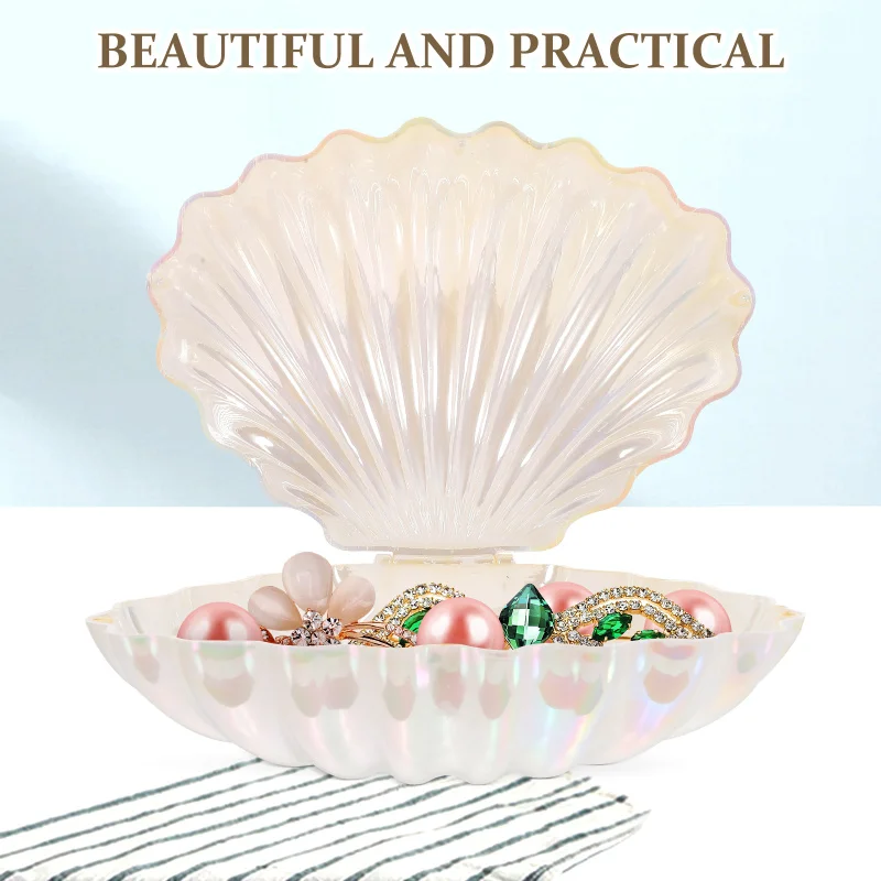 Description Picture 6 of itemPearlescent Shell Outfit Ocean Decor Candy Jar Party Favor Containers Small Dish Hat Pp Table Sea Holder Boxes