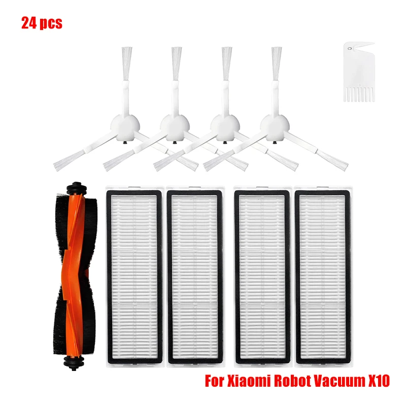 Enhanced Robot Vacuum Cleaner Replacement Parts Kit - Includes Main Brush, Side Brush, HEPA Filter, Mop Cloth, Dust Bag, and More Accessories
