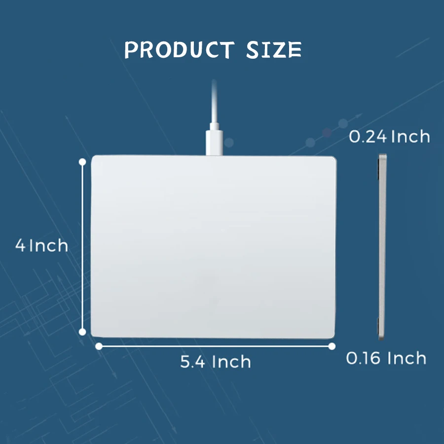 Wired Touchpad Trackpad Wired MagicTouchpad for Computer Laptop Windows Ergonomic Glass Surface Trackpad Mouse