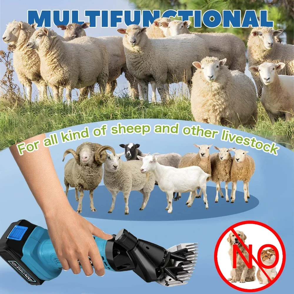 Wireless 6 Speed 13 Teeth Electric Wool Shears Pet Machine Goat Hair Scissors Sheep Shearing Supplies Cut for Makita 18V Battery 5
