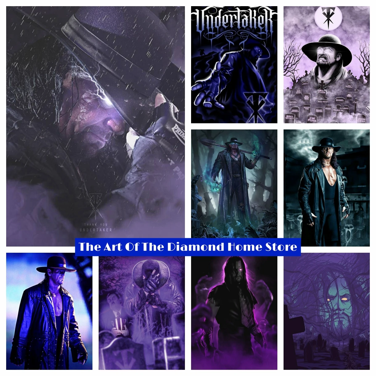 

Lutteur The Undertaker 5D DIY AB Drills Diamond Painting Horror Movie Embroidery Cross Stitch Kits Art Handmade Room Decor