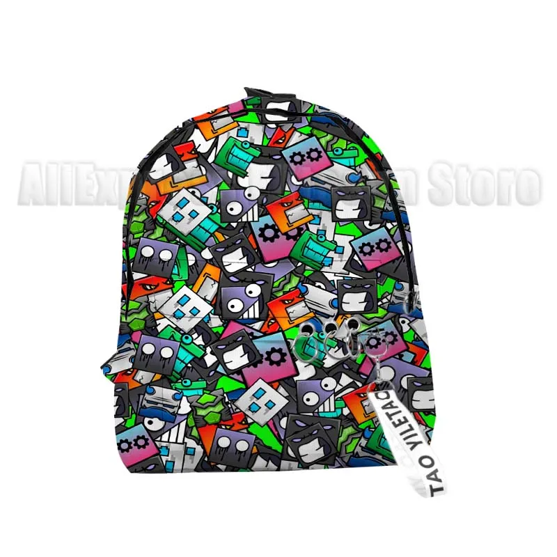 Kids Angry Geometry Dash 3D Print Backpacks for Girls Boys Cartoon Anime Bookbags Students School Bags Children Knapsacks Gifts 2