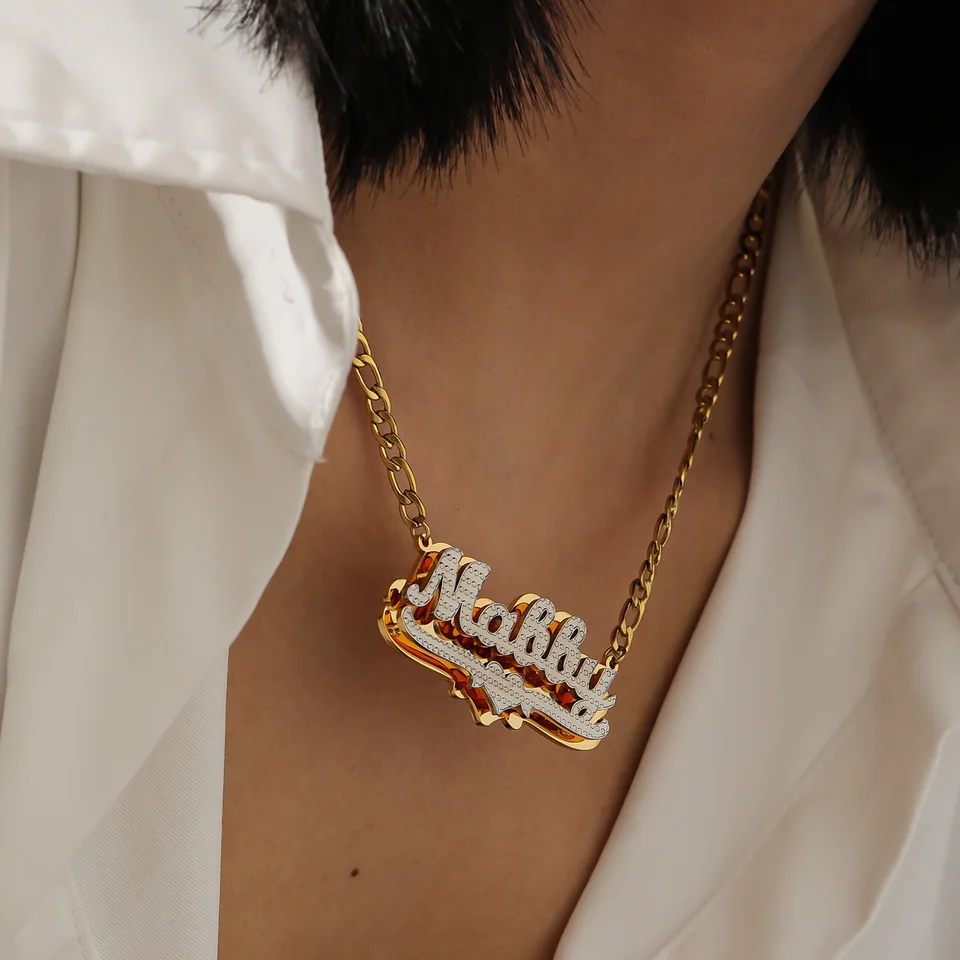 Double Plated Custom Name Necklace Real Double Plated Name
