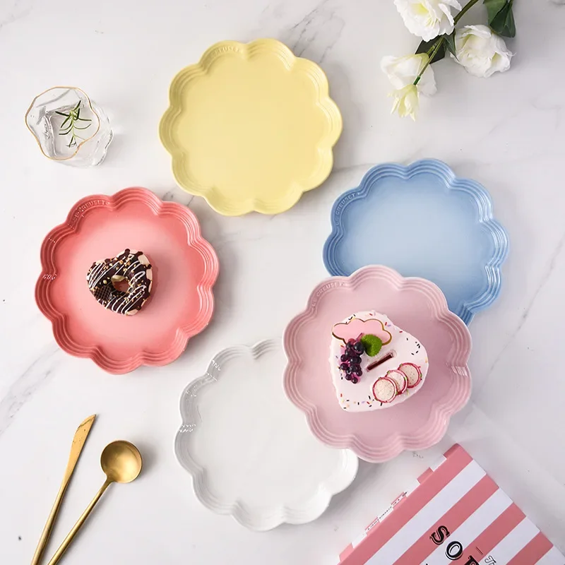 Le Creuset French Cool Color Ceramic Plate Set Nordic Breakfast Early Morning Cake Fruit Rainbow Gift Box Nordic Style Home Use Le Creuset French Cool Color Ceramic Plate Set Nordic Breakfast Early Morning Cake Fruit Rainbow Gift Box Nordic Style Home Use