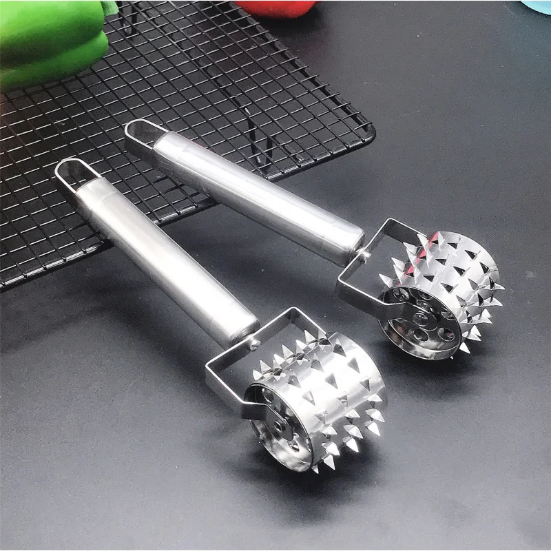 Kitchen Stainless Steel Steak Tenderizers Cattle Pin Header Rolling Meat Pine Needle Meat Cutter Kitchen Tool Tender Needle