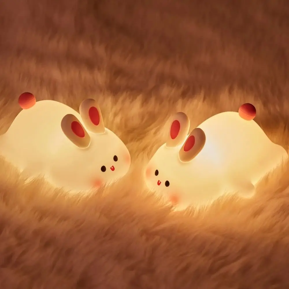 

Kawaii Bunny Night Light Silicone Touch Sensor Rabbit Nightlight Adjustable Brightness 3 Modes Kids LED Night Lamp Bedroom