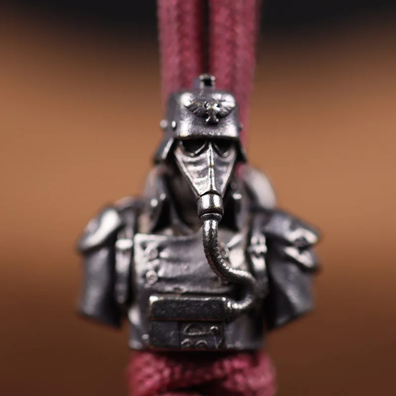 Death Biochemical Guard Solider Busto Brass Knife Beads Punk Gas Mask Edc Outdoor Survival Paracord Accessori Per Cordino Intrecciato Fai Da Te