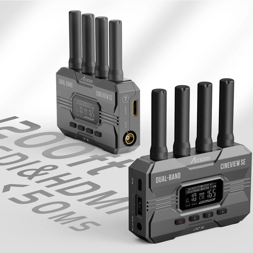 Accsoon CINEVIEW SE SDI & HDMI-compatible Dual-Band 5GHz+2.4GHz wireless  Camera Video Transmitter Receiver System