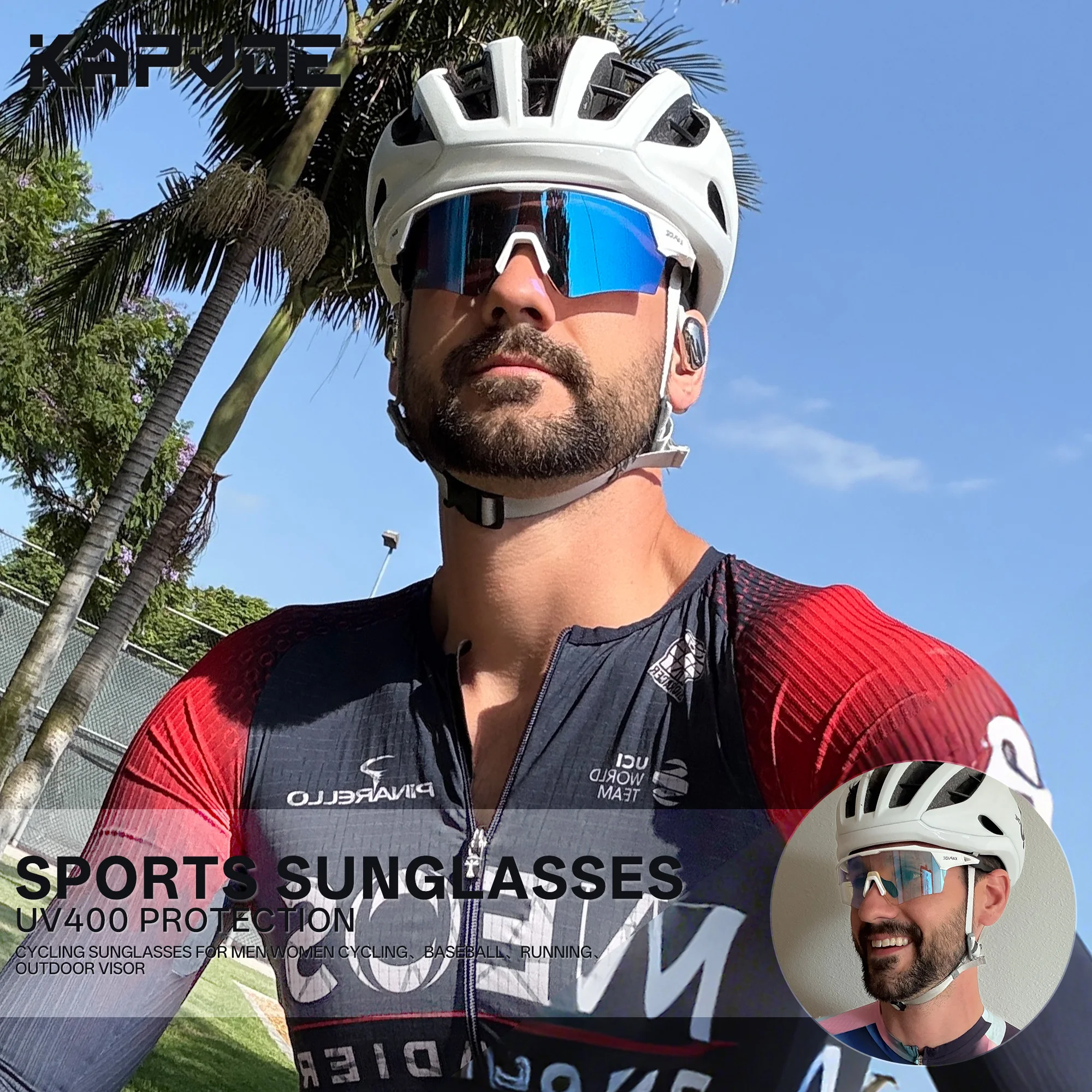 Kapvoe Photochromic Hiking Eyewear Cycling Glasses UV400 Sunglasses for Men Women Bike MTB Outdoor  Riding Driving Running