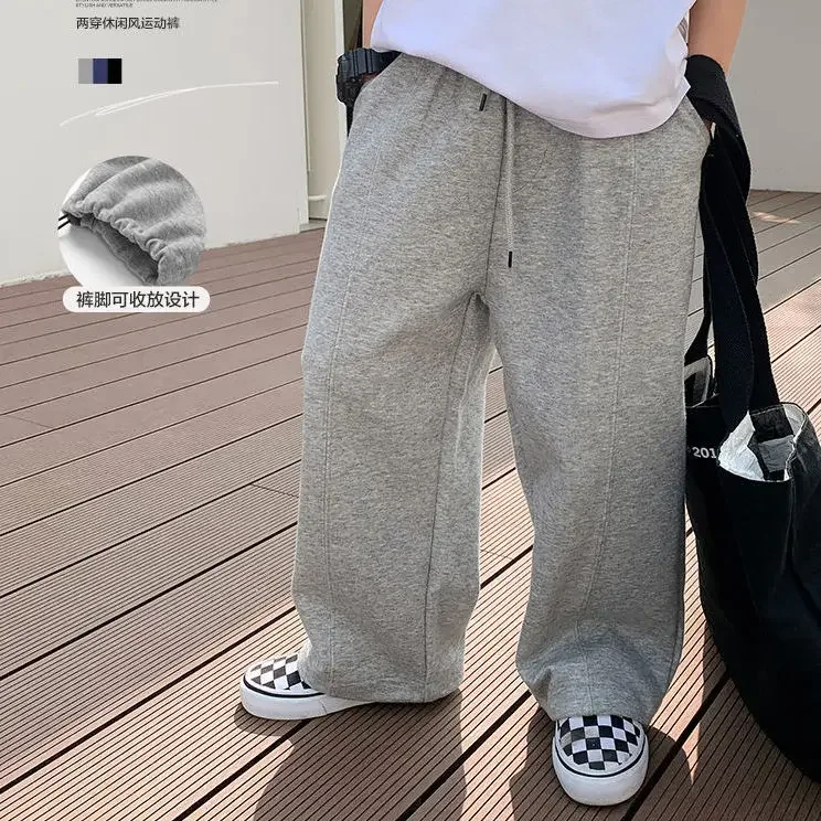 Children's Spring and Autumn Fashion Pants for Boys Korean Brand Sports Pants Drawstring Leggings Casual