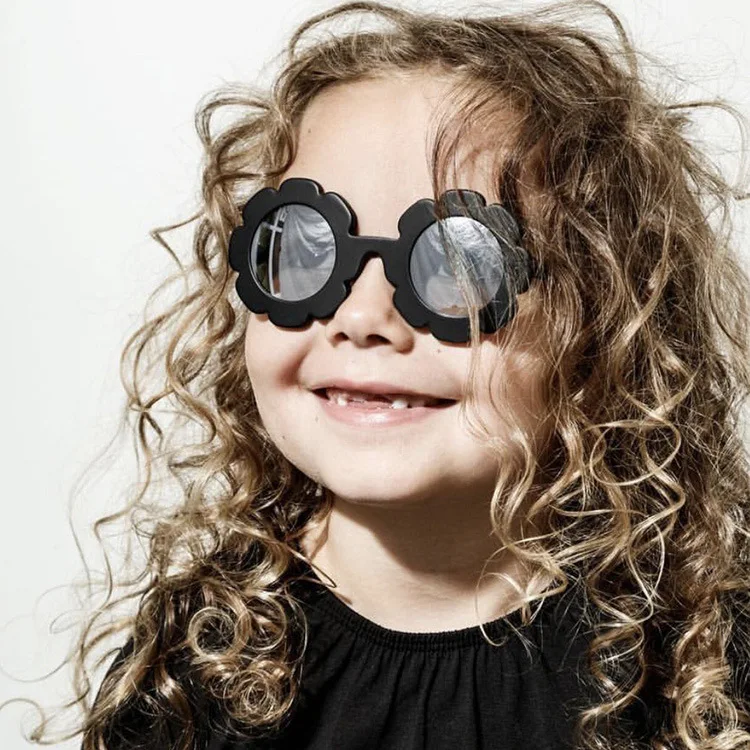 Lunettes de soleil à fleurs de soleil pour enfants, UV400, pour garçons et filles, jolies lunettes de soleil rondes pour bébés, lunettes d'extérieur mignonnes pour enfants_voghion.com